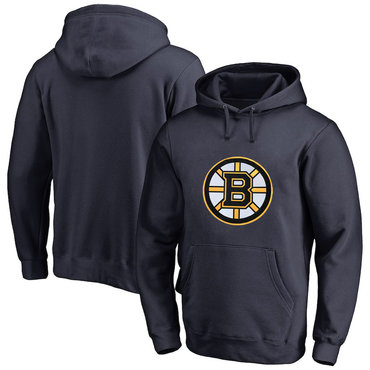 Boston Bruins Navy Men's Customized All Stitched Pullover Hoodie