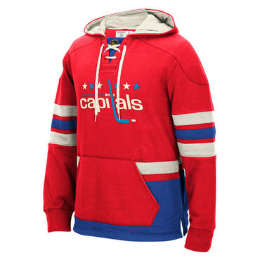Capitals Red Pullover Men's Customized All Stitched Sweatshirt