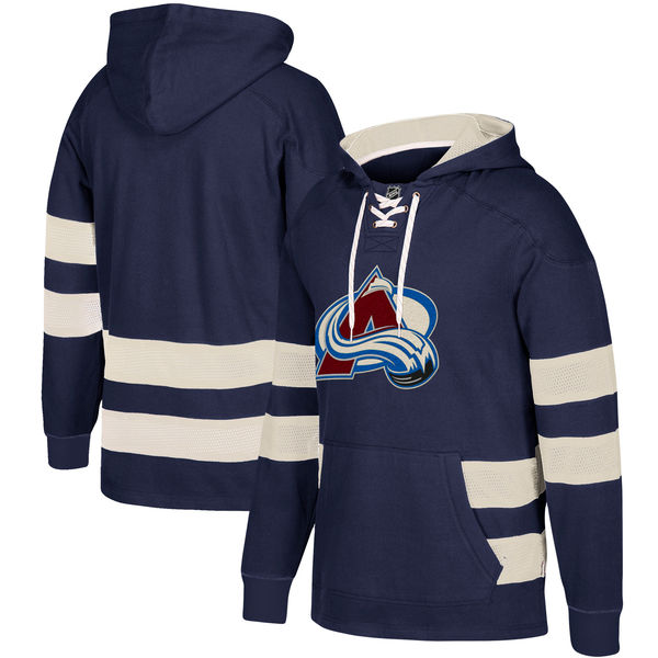 Colorado Avalanche Navy Men's Customized All Stitched Hooded Sweatshirt