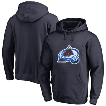 Colorado Avalanche Navy Men's Customized All Stitched Pullover Hoodie