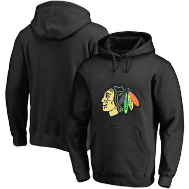 Chicago Blackhawks Black Men's Customized All Stitched Pullover Hoodie
