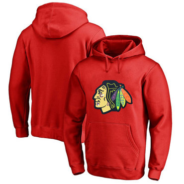 Chicago Blackhawks Red Men's Customized All Stitched Pullover Hoodie