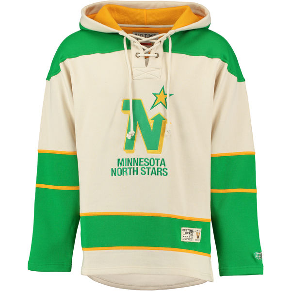 Minnesota North Stars Cream Men's Customized Hooded Sweatshirt
