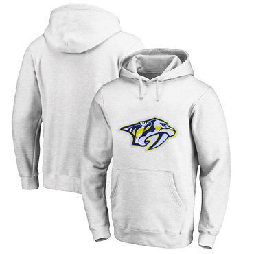 Nashville Predators White Men's Customized All Stitched Pullover Hoodie