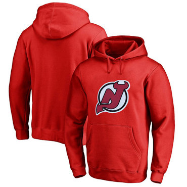 New Jersey Devils Red Men's Customized All Stitched Pullover Hoodie