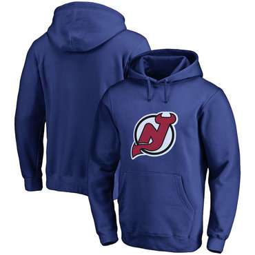 New Jersey Devils Blue Men's Customized All Stitched Pullover Hoodie