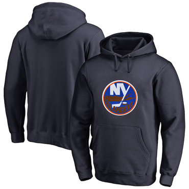 New York Islanders Navy Men's Customized All Stitched Pullover Hoodie