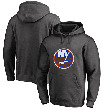 New York Islanders Dark Gray Men's Customized All Stitched Pullover Hoodie