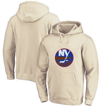 New York Islanders Cream Men's Customized All Stitched Pullover Hoodie