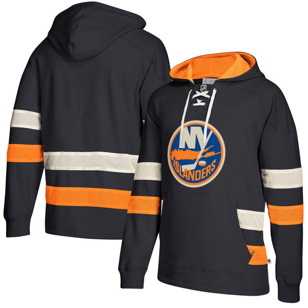 New York Islanders Navy Men's Customized All Stitched Hooded Sweatshirt