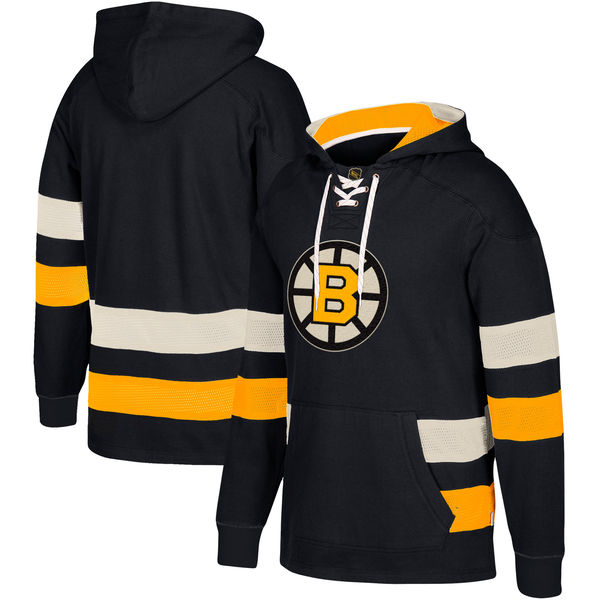 NHL Boston Bruins Black Men's Customized All Stitched Hooded Sweatshirt