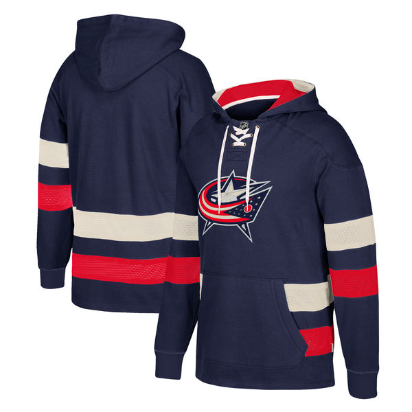 NHL Columbus Blue Jackets Navy Men's Customized All Stitched Hooded Sweatshirt