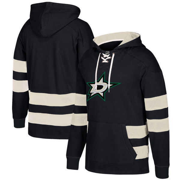 NHL Dallas Stars Black Men's Customized All Stitched Hooded Sweatshirt