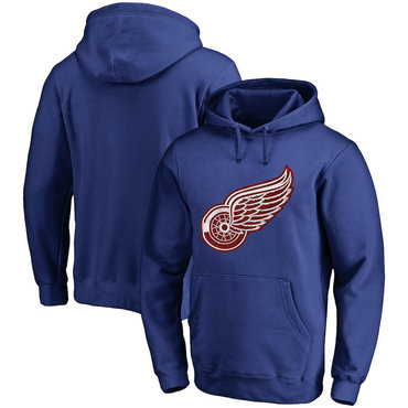Detroit Red Wings Blue Men's Customized All Stitched Pullover Hoodie