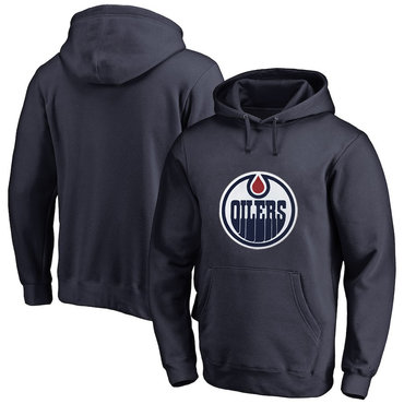 Edmonton Oilers Navy Men's Customized All Stitched Pullover Hoodie
