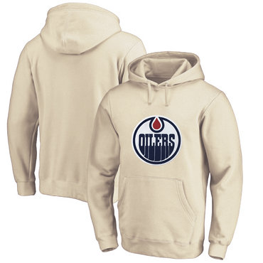 Edmonton Oilers Cream Men's Customized All Stitched Pullover Hoodie