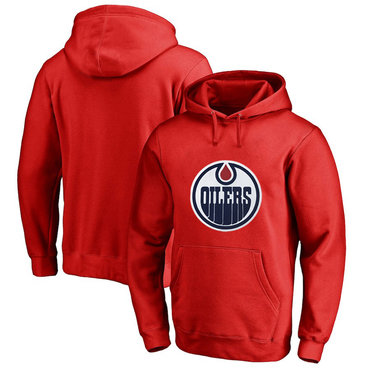 Edmonton Oilers Red Men's Customized All Stitched Pullover Hoodie