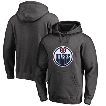 Edmonton Oilers Dark Gray Men's Customized All Stitched Pullover Hoodie