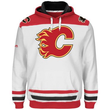 Flames White Men's Customized All Stitched Sweatshirt