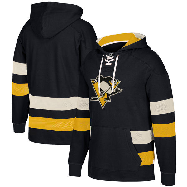NHL Pittsburgh Penguins Black Men's Customized All Stitched Hooded Sweatshirt