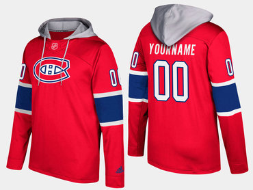 Adidas Canadiens Men's Customized Name And Number Red Hoodie