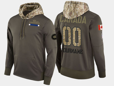 Nike Canadiens Men's Customized Olive Salute To Service Pullover Hoodie