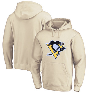 Pittsburgh Penguins Cream Men's Customized All Stitched Pullover Hoodie