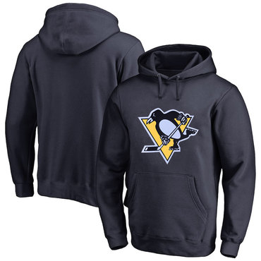Pittsburgh Penguins Navy Men's Customized All Stitched Pullover Hoodie