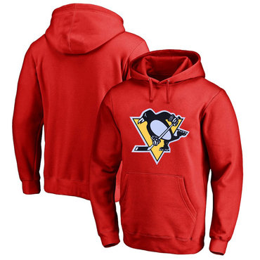 Pittsburgh Penguins Red Men's Customized All Stitched Pullover Hoodie