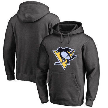 Pittsburgh Penguins Dark Gray Men's Customized All Stitched Pullover Hoodie