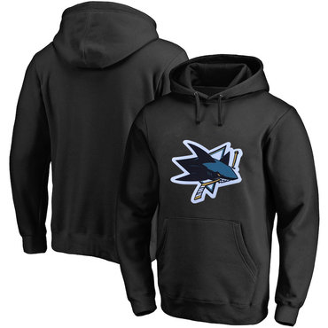 San Jose Sharks Black Men's Customized All Stitched Pullover Hoodie