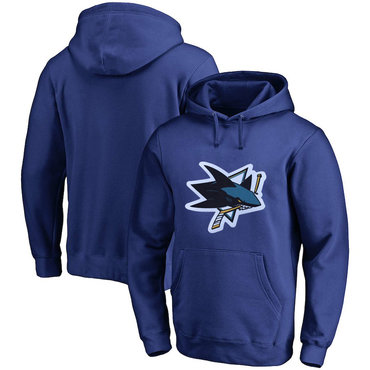 San Jose Sharks Blue Men's Customized All Stitched Pullover Hoodie