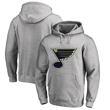 St. Louis Blues Gray Men's Customized All Stitched Pullover Hoodie