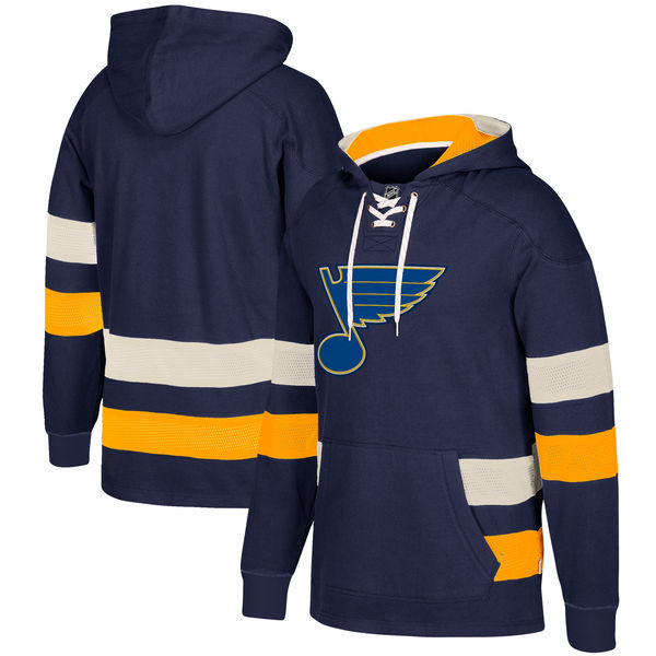 St. Louis Blues Navy Men's Customized All Stitched Hooded Sweatshirt