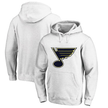 St. Louis Blues White Men's Customized All Stitched Pullover Hoodie
