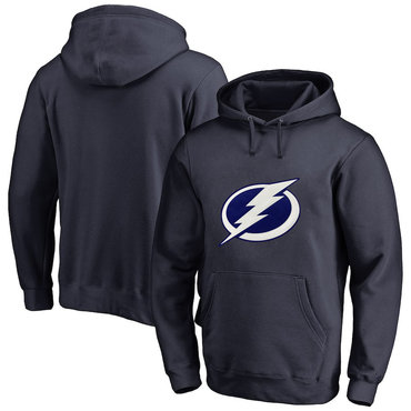 Tampa Bay Lightning Navy Men's Customized All Stitched Pullover Hoodie