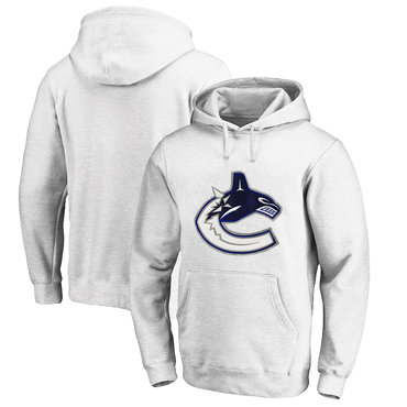 Vancouver Canucks White Men's Customized All Stitched Pullover Hoodie