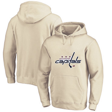 Washington Capitals Cream Men's Customized All Stitched Pullover Hoodie