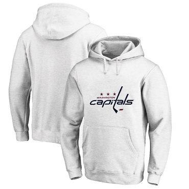 Washington Capitals White Men's Customized All Stitched Pullover Hoodie