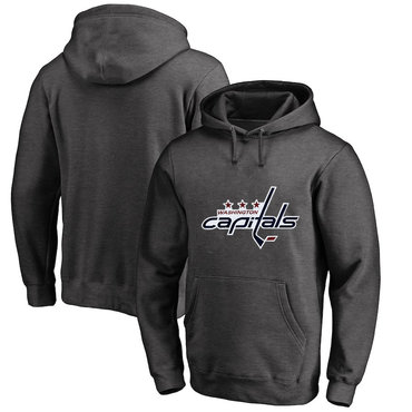 Washington Capitals Dark Gray Men's Customized All Stitched Pullover Hoodie