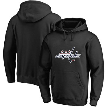 Washington Capitals Black Men's Customized All Stitched Pullover Hoodie