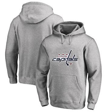 Washington Capitals Gray Men's Customized All Stitched Pullover Hoodie