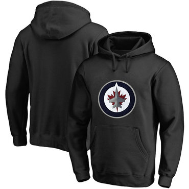 Winnipeg Jets Black Men's Customized All Stitched Pullover Hoodie