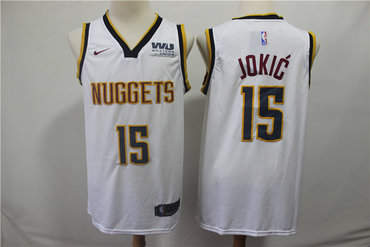 Denver Nuggets 15 Nikola Jokic White Nike Swingman Jersey
