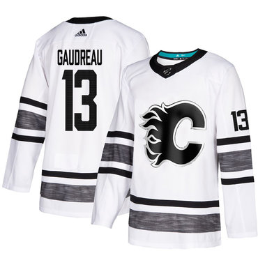 Flames #13 Johnny Gaudreau White Authentic 2019 All-Star Stitched Hockey Jersey