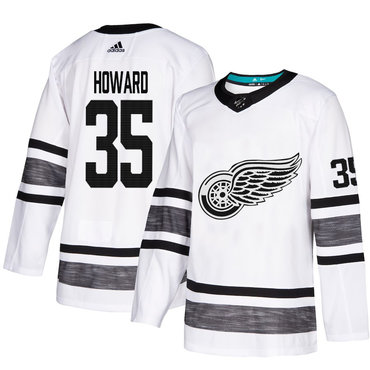 Red Wings #35 Jimmy Howard White Authentic 2019 All-Star Stitched Hockey Jersey
