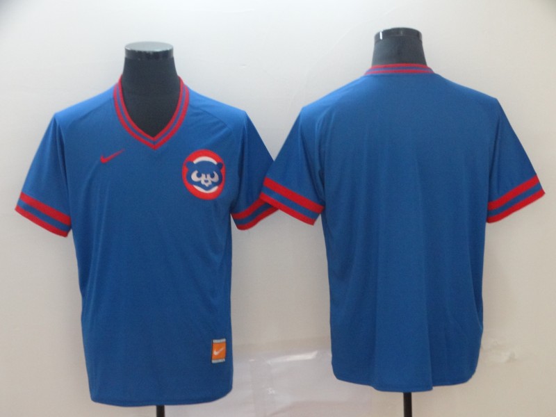 Men's Chicago Cubs Blank Blue Throwback Jersey