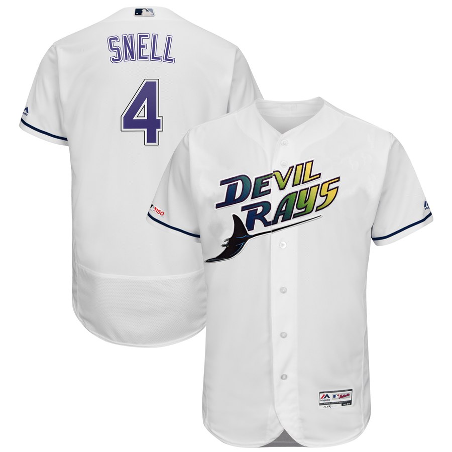 Men's Tampa Bay Rays 4 Blake Snell Turn Back The Clock 150th FlexBase Jersey