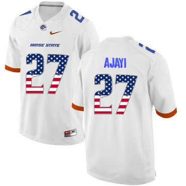 Boise State Broncos 27 Jay Ajayi White USA Flag College Football Jersey
