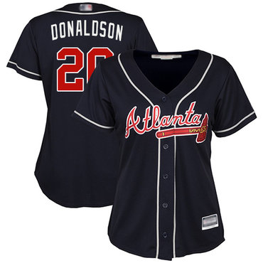 Braves #20 Josh Donaldson Navy Blue Alternate Women's Stitched Baseball Jersey